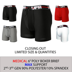 Parent UFM Underwear for Men Medical Polyester 6 inch Original Max Boxer Brief Multi 250 Hidden